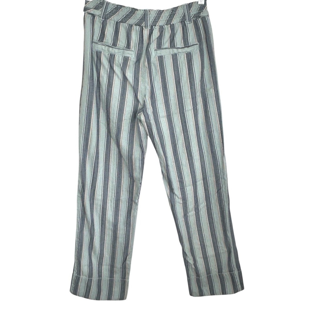 Free People Marielle Pull On Pants Boho XS Crop Stripe Straight Leg Coastal Vaca - Picture 2 of 10